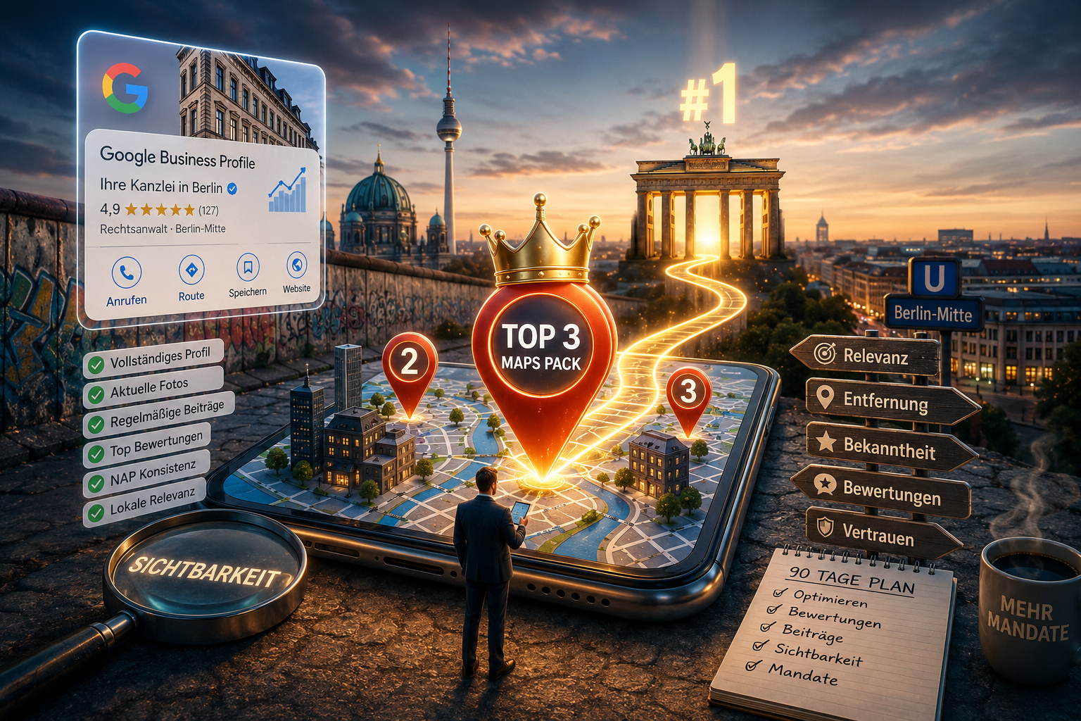 Google Business Profile optimieren in Berlin — Top-3 im Maps Pack erreichen